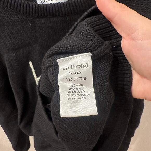 Little Stocking Co Girlhood Best Day Ever Black Knit Sweater - Picture 7 of 7